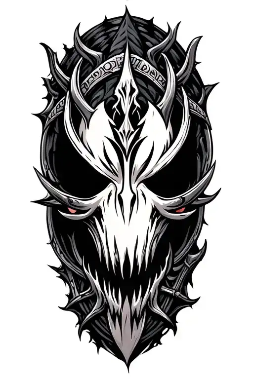 symbiote viking pattern forming tattoo design idea