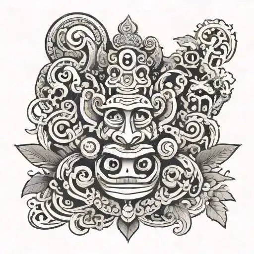 Tattoo related to Bali, and date 08.09.2024 tattoo design idea