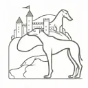 castle and a greyhound tattoo design idea