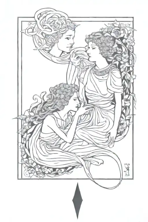 the lovers tarot card tattoo design idea