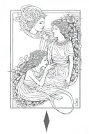 the lovers tarot card tattoo design idea