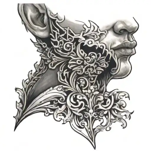 throat  tattoo design idea