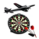 Lancaster bomber dropping darts on dartboard tattoo design idea