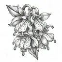 Virginia Bluebell flowers tattoo design idea