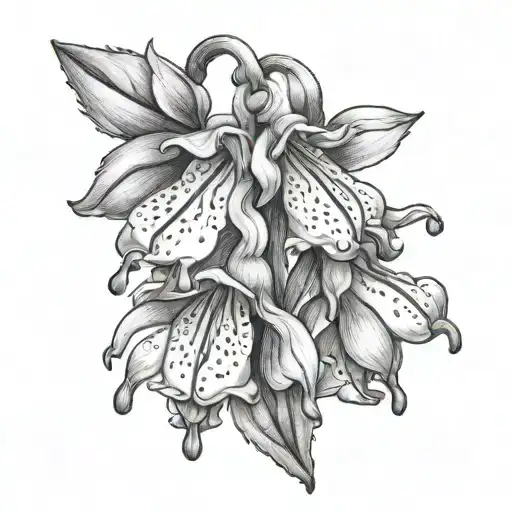 Virginia Bluebell flowers tattoo design idea