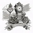 t road with street sign ne 51st terrace and a clock  tattoo design idea