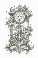 moon wolf king queen hourglass diamonds anchor strength true love soul mates puzzle pieces rain beast and beauty rose  tattoo design idea