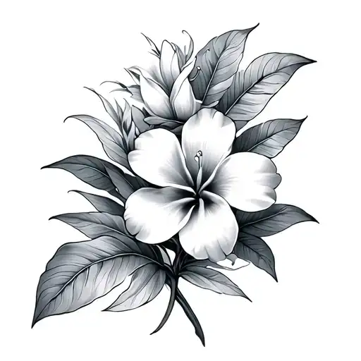 hawaian flowers ADRIAN tattoo design idea