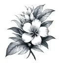 hawaian flowers ADRIAN tattoo design idea