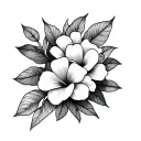 hawaian flowers ADRIAN tattoo design idea