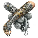 robotic leg sleeve tattoo design idea