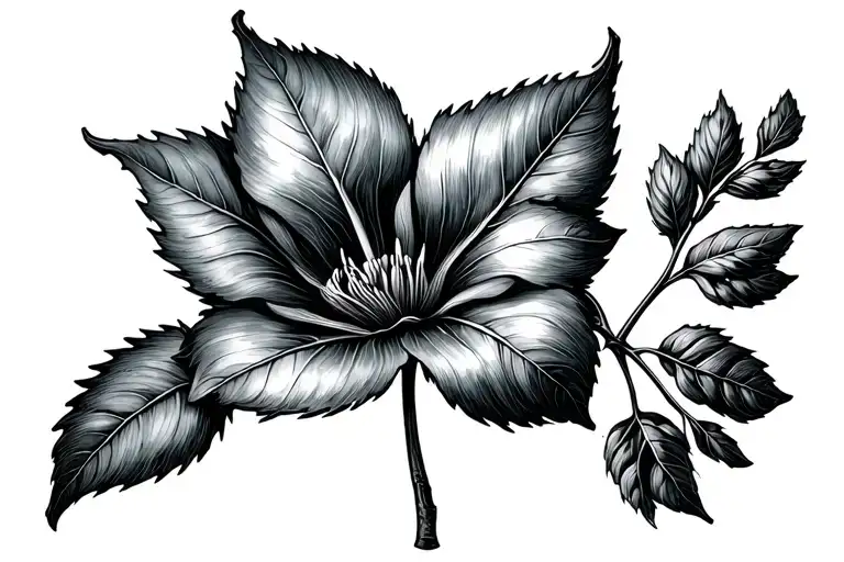 Belladone Plante Fleur Leaf Seed tattoo design idea
