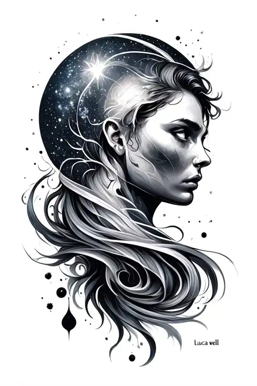 "Luca well 05-18-24" Galaxy tattoo design idea