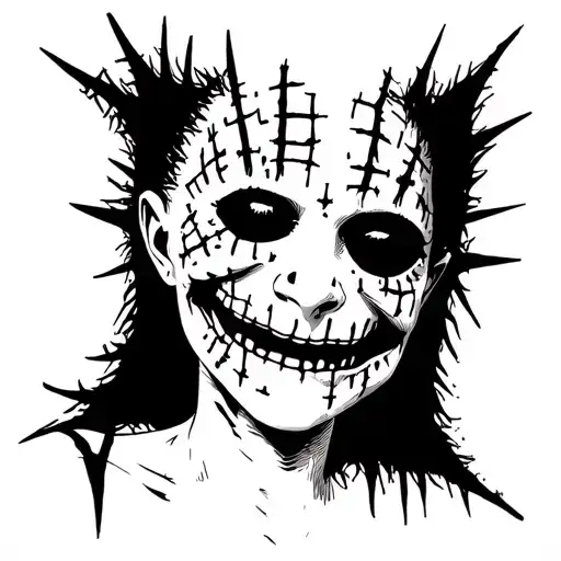 hellraiser pinhead despair smile tattoo design idea