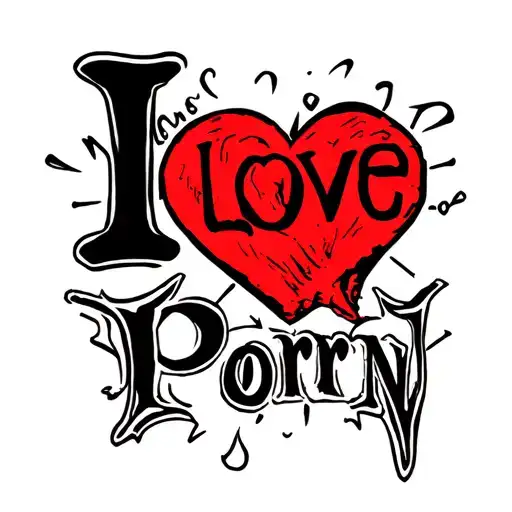 "I Love Porn" Text tattoo design idea