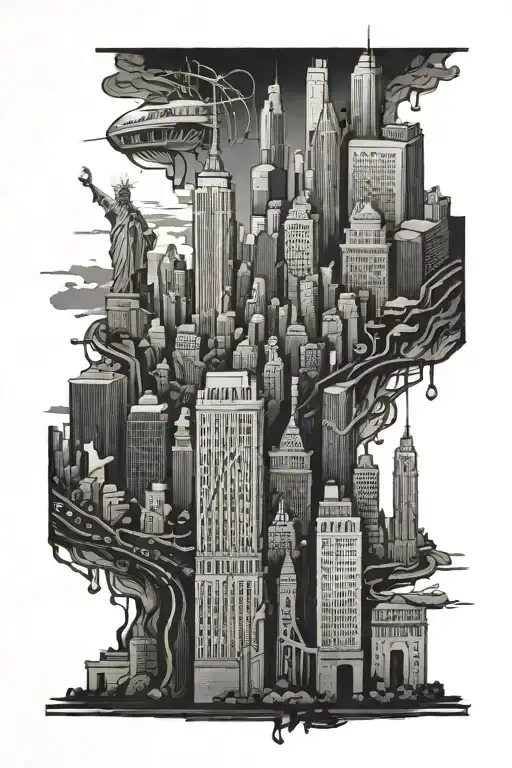 concrete jungle New York tattoo design idea