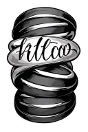 Infinity band with names written tattoo design idea