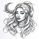 my name is aya la vrai my signe is virgo i love rap music i have big lips hodded eyes sharp jaw line straight hair tattoo design idea