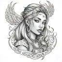 my name is aya la vrai my signe is virgo i love rap music i have big lips hodded eyes sharp jaw line straight hair tattoo design idea