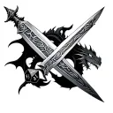 d&d dragon dice sword theme sleeve tattoo design idea