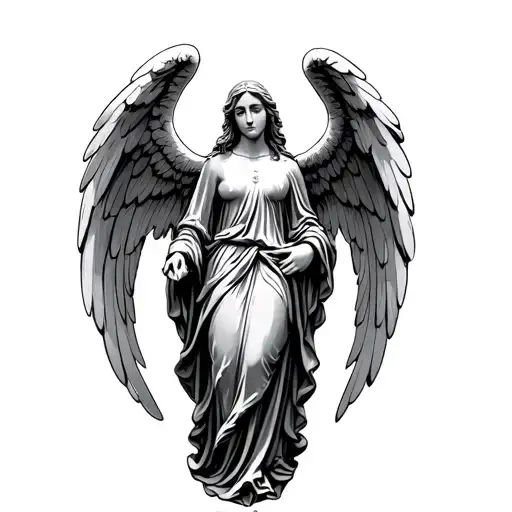 Angel Tombstone tattoo design idea