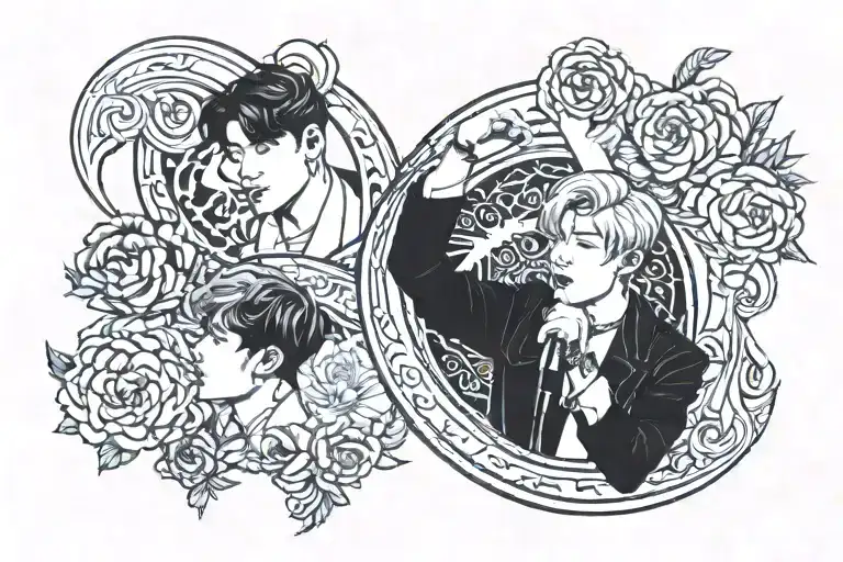 Korean Boyband BTS tattoo design idea