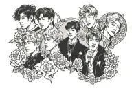 Korean Boyband BTS tattoo design idea