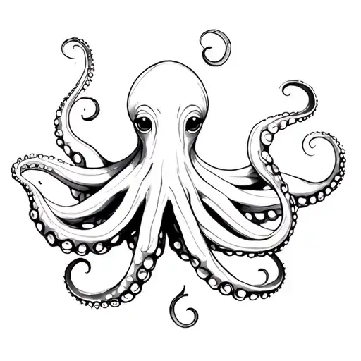 feminine octopus tattoo design idea