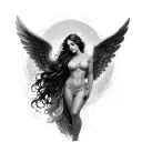 Feminine Angel tattoo design idea