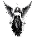 Feminine Angel tattoo design idea