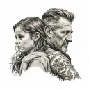 dad and daughter tattoo design idea