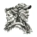 dad and daughter tattoo design idea