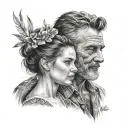 dad and daughter tattoo design idea