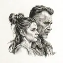 dad and daughter tattoo design idea