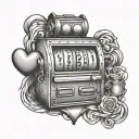 heart is not a slot machine  tattoo design idea