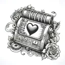 heart is not a slot machine  tattoo design idea
