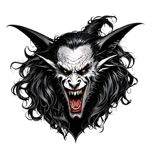 1800s vampires and werewolves tattoo design idea