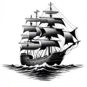 Blackbeard ghost ship tattoo design idea