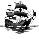 Blackbeard ghost ship tattoo design idea