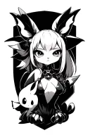 Bayonetta, Riolu, Mimikyu tattoo design idea