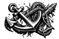 falling angle dragged down by an anchor tattoo design idea