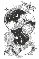constellations and the moon tattoo design idea