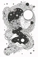 constellations and the moon tattoo design idea