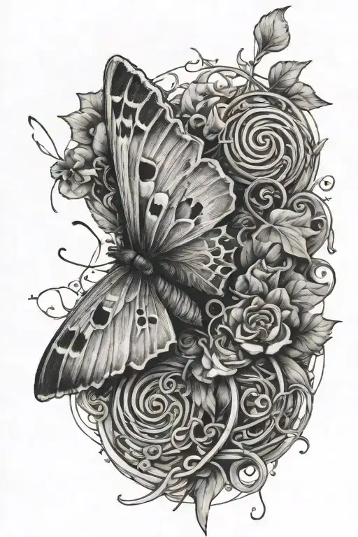 moth with wrap around vine fore arm tattoo tattoo design idea