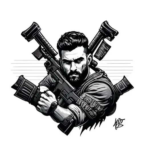 Hardwork+dedication=one man army tattoo design idea