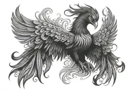 the phoenix rises from the ashes tattoo design idea