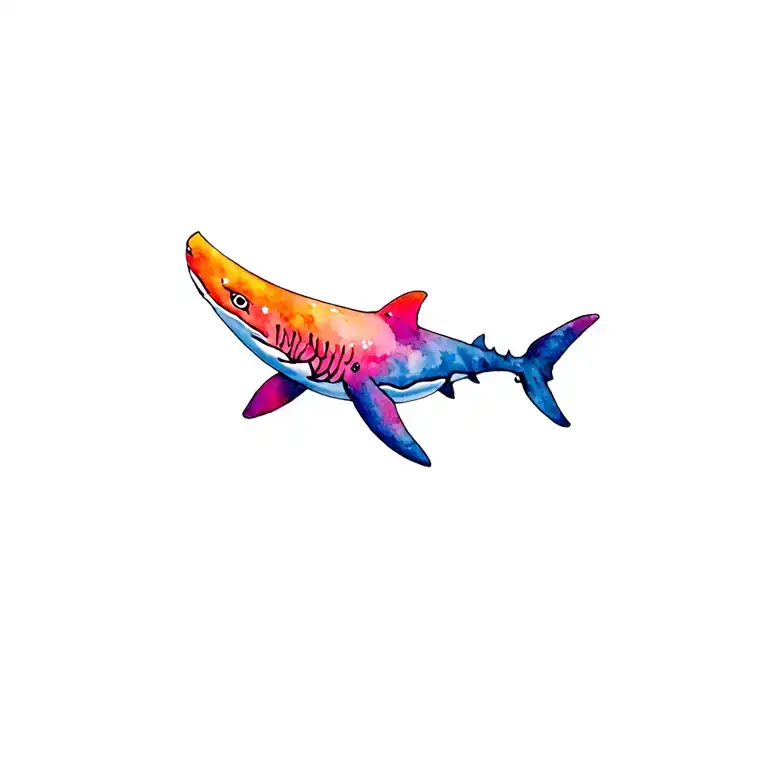 whale shark colorful majestic phoenix tattoo design idea