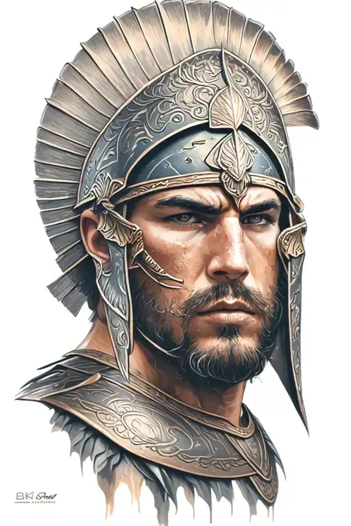 Spartan warrior tattoo design idea