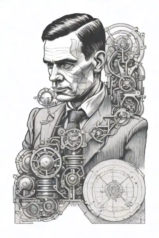 alan turing and turing machine tattoo design idea