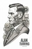 alan turing and turing machine tattoo design idea